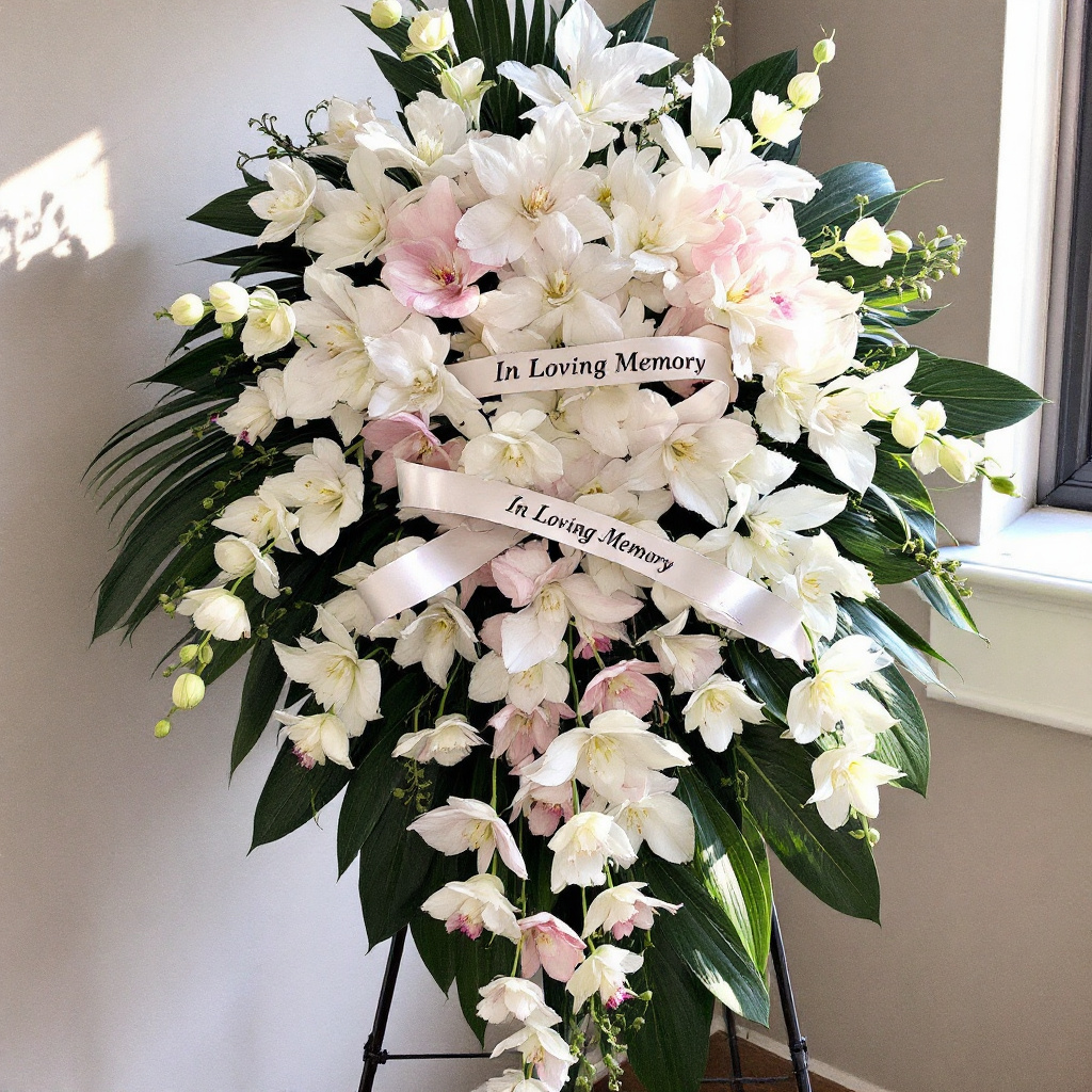 orchid funeral standing sprays (1)