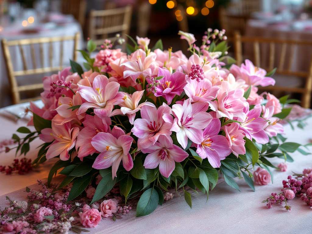 orchids in centerpieces on wedding